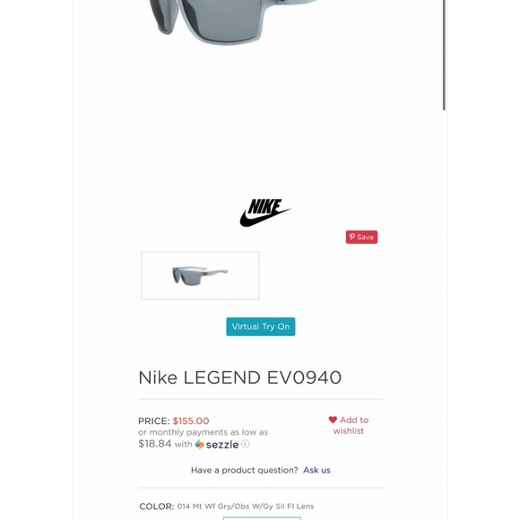 BADASS Nike Legend Sunglasses in Obsidian Blue Frames & Ocean Fog Gray Lenses - Picture 3 of 12